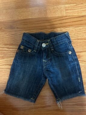 True Religion Kids Indigo Denim Cutoff Shorts